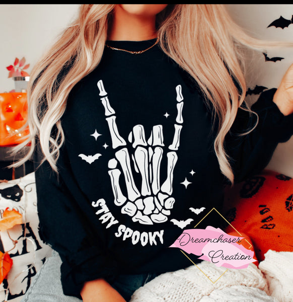 Stay Spooky Skull Hand Sweatshirt
