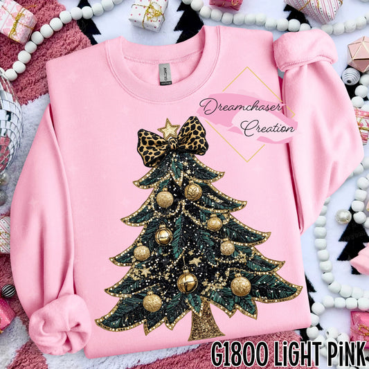 Glitter Leopard Tree Christmas Sweatshirt