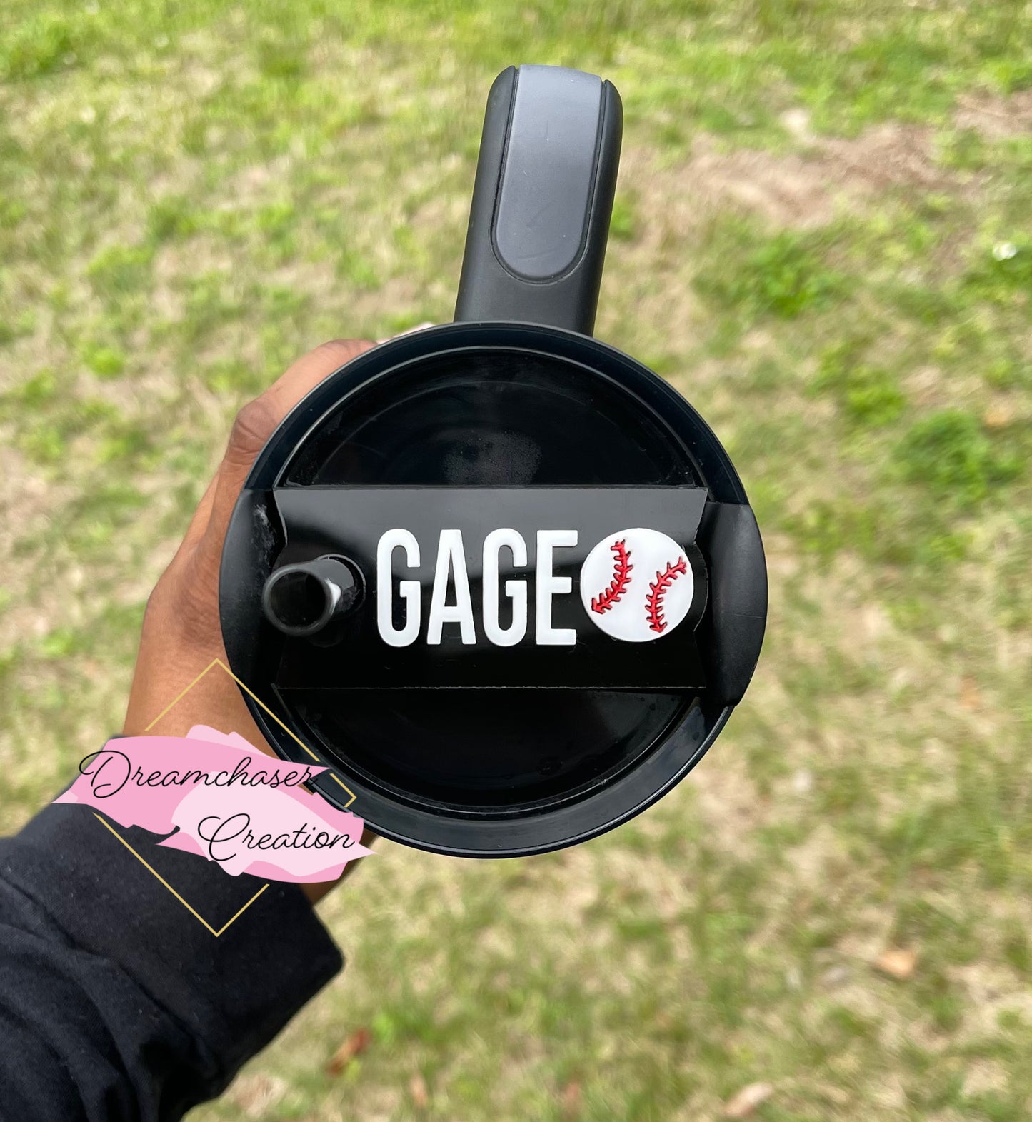 Baseball with Name Topper