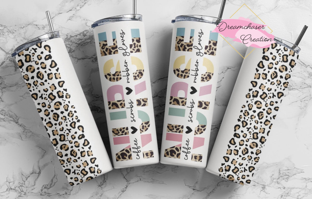 Nurse Cheetah Pastel Tumbler