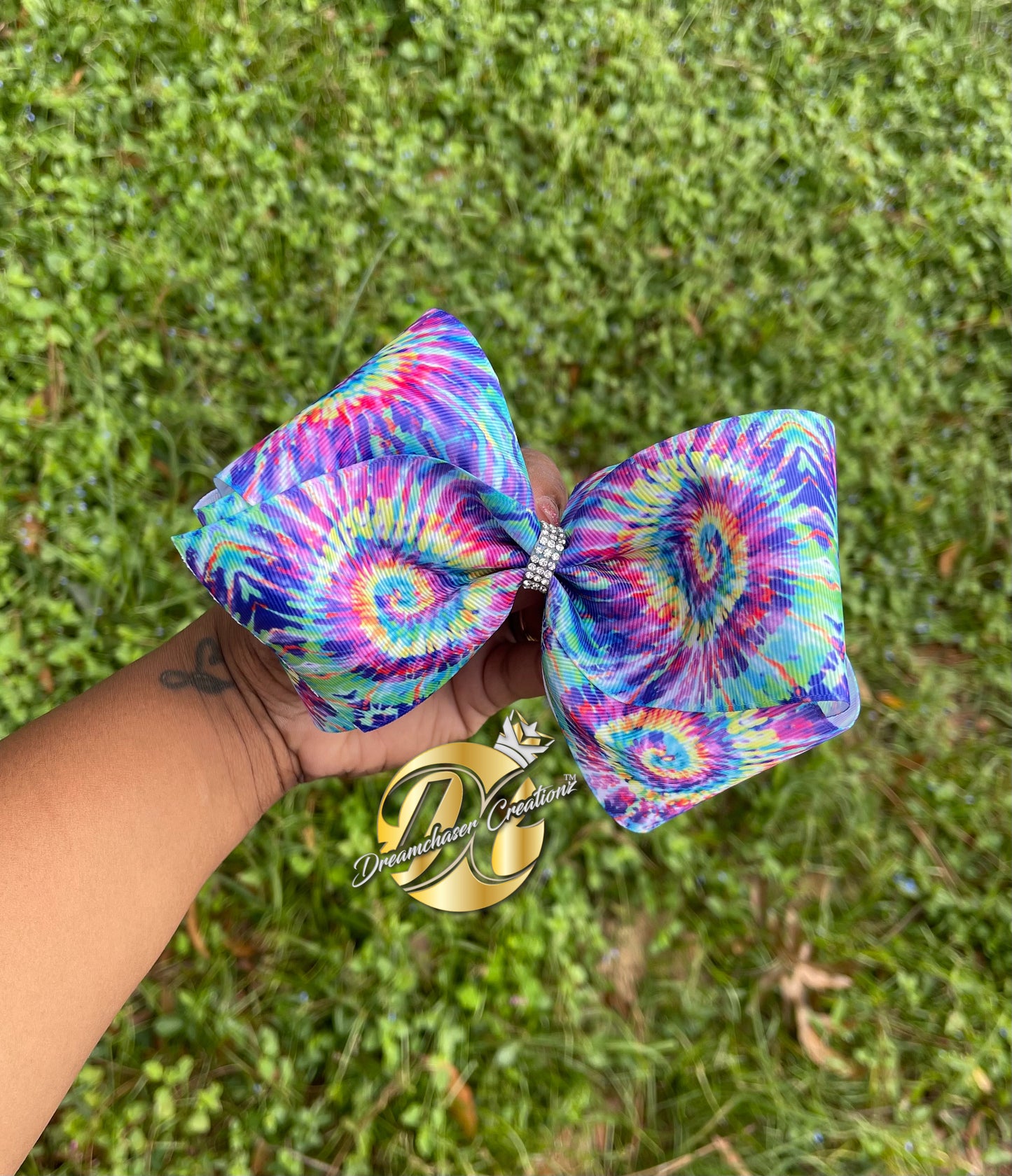 Tie Dye Blue Hairbow