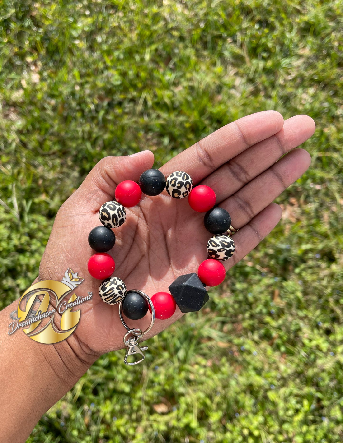 Red Leopard Wristlet