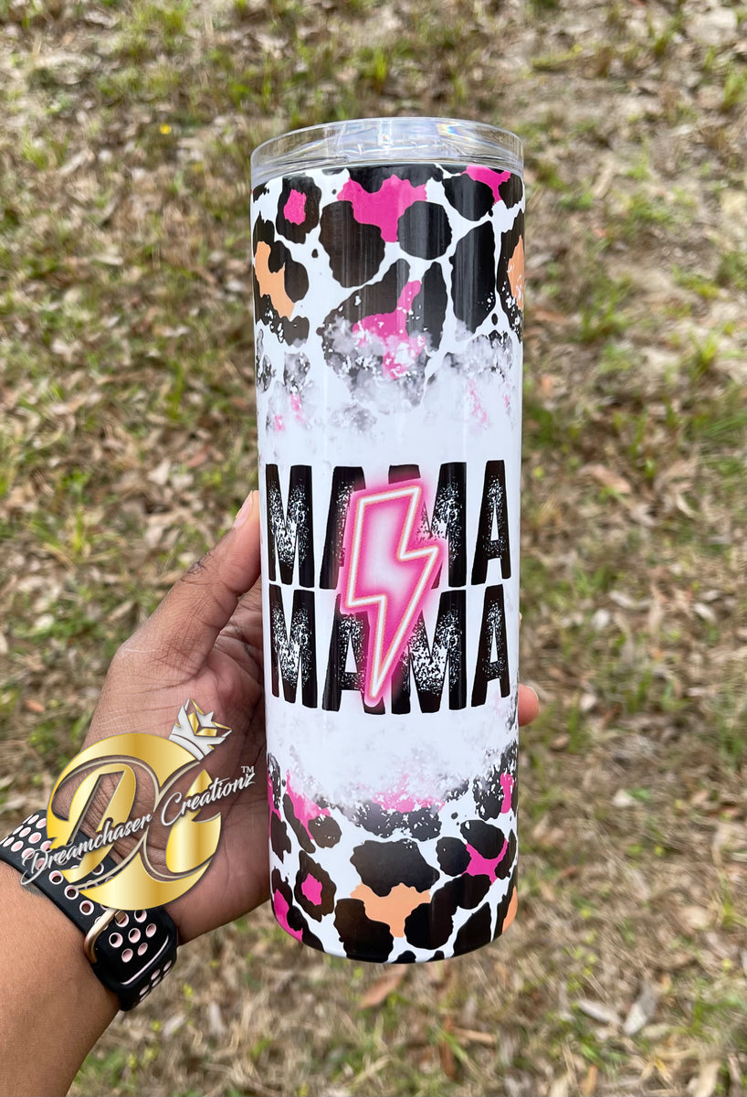 MAMA Cheetah Print Tumbler – D•Nice Creations