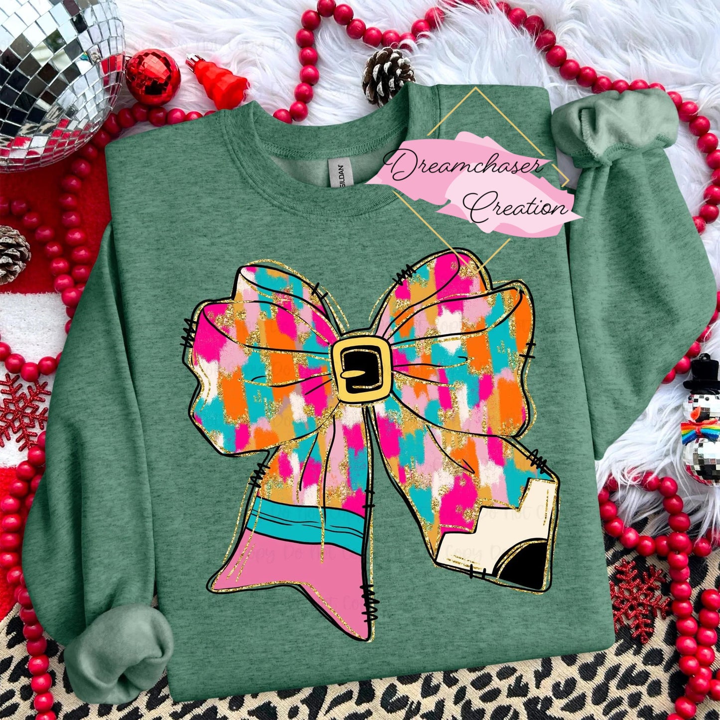 Teacher Pencil Christmas Bow Sweatshirt