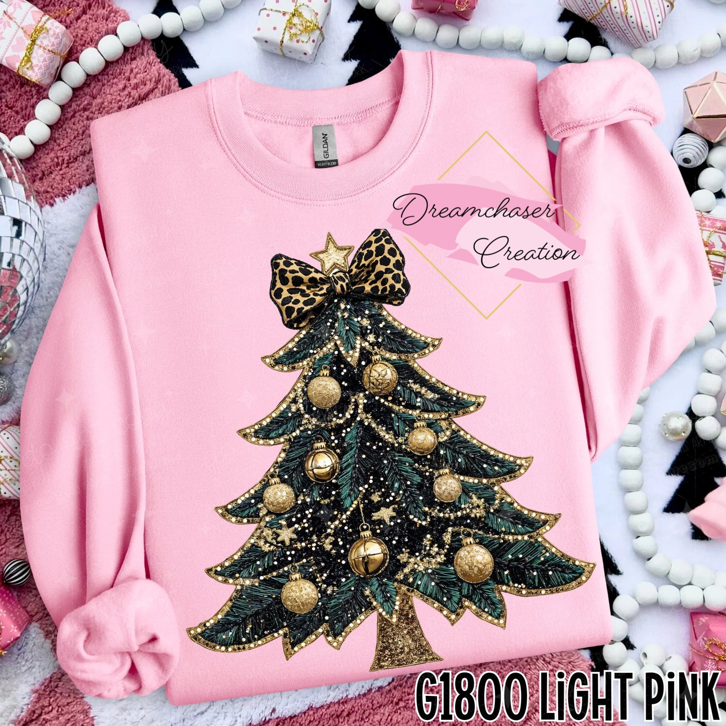 Glitter Leopard Tree Christmas Sweatshirt