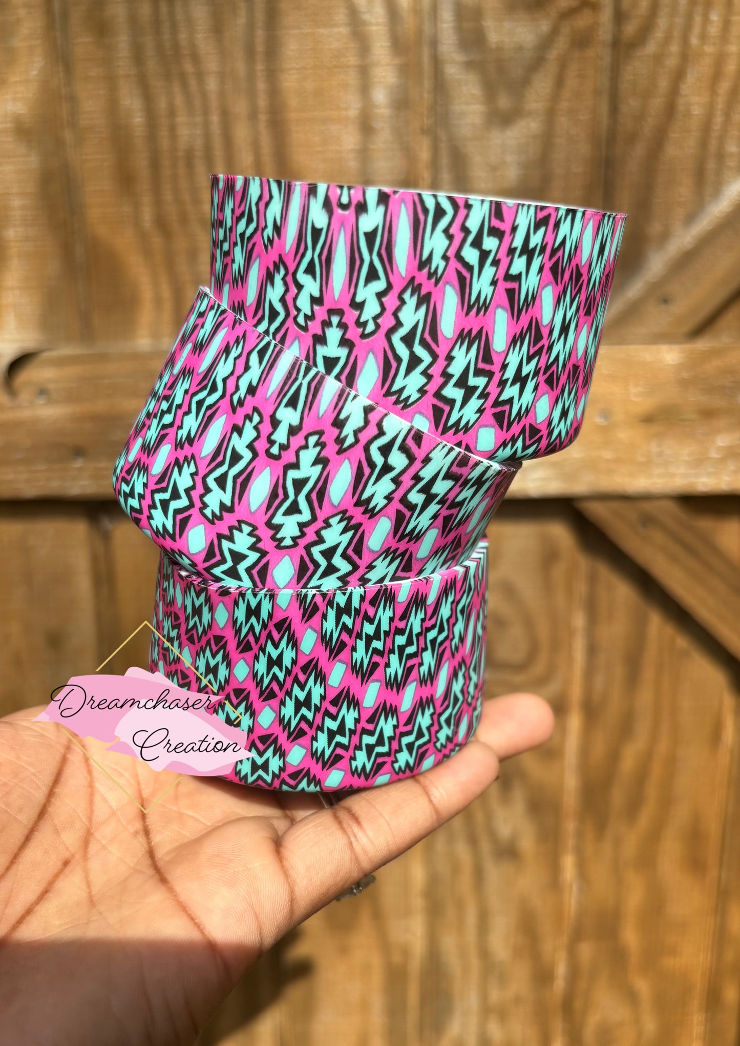 Pink and Teal Aztec Tumbler Boot