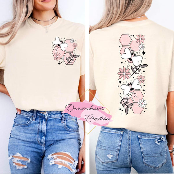 Pink Bees Spine Shirt
