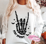 Stay Spooky Skull Hand Sweatshirt