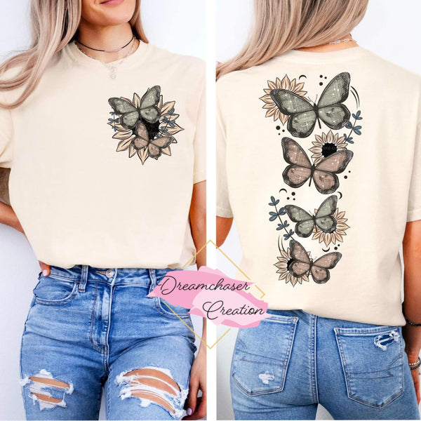 Sunflower Butterfly Spine Shirt