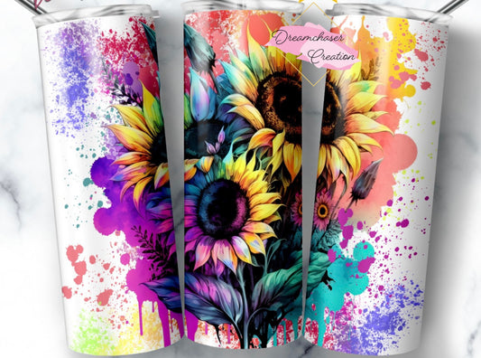 Neon Sunflowers Tumbler