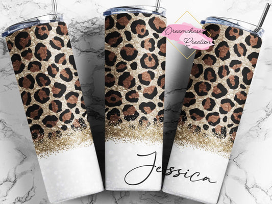 Leopard Custom Name Tumbler