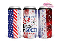 Red White Boozy Can Cooler