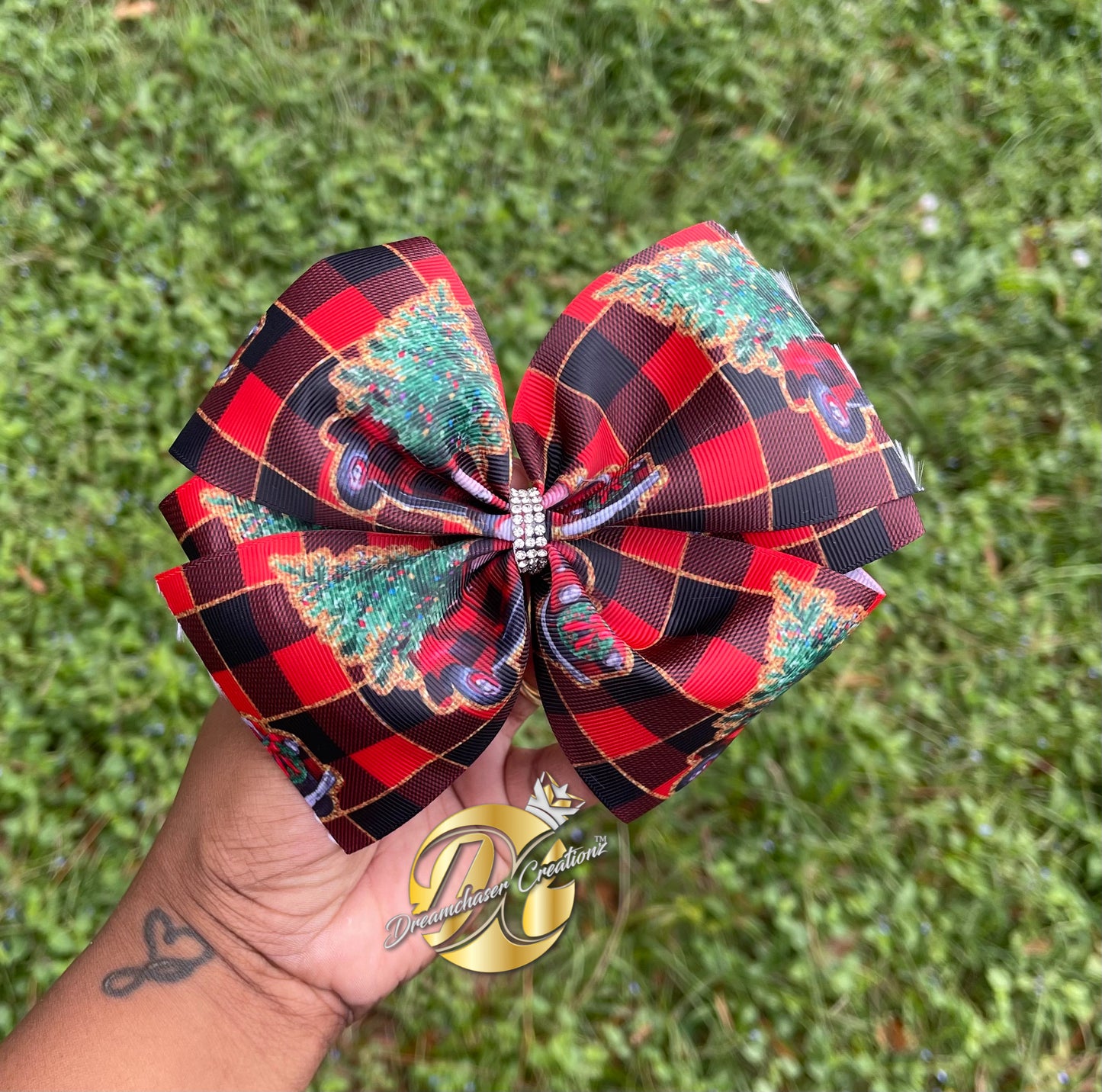 Christmas Truck Pinwheel Bow