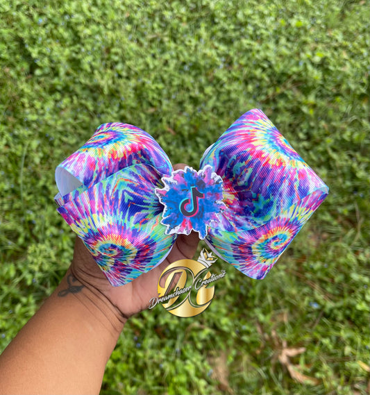 Tie Dye Blue TikTok Hairbow