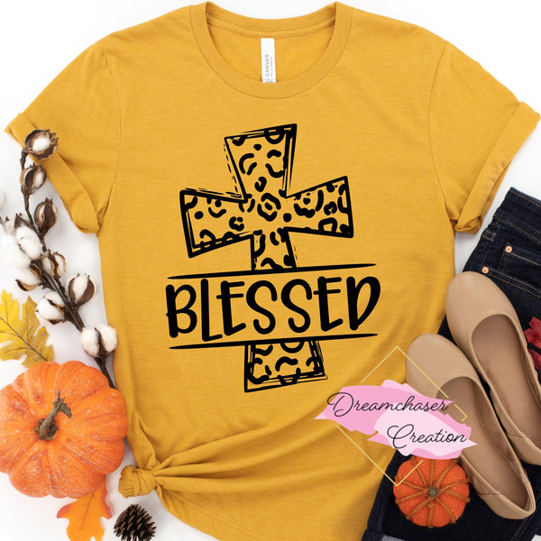 Blessed Leopard Cross Shirt