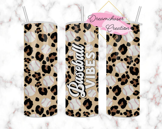 Baseball Vibes Leopard 20oz Tumbler