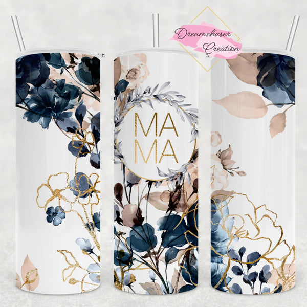 Mama Watercolor Floral Tumbler