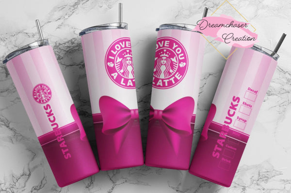 Love you Latte Starbies Bow Tumbler