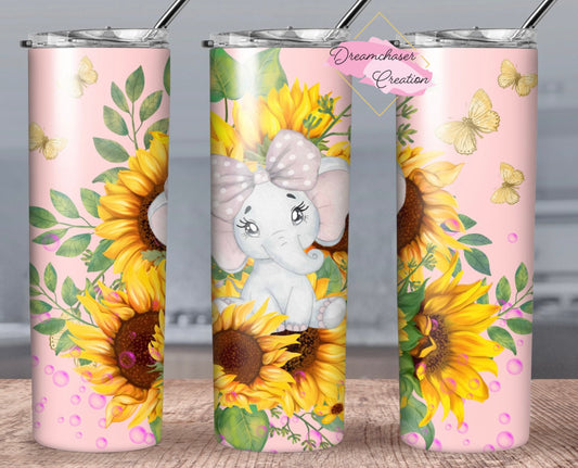 Elephant Sunflower Tumbler