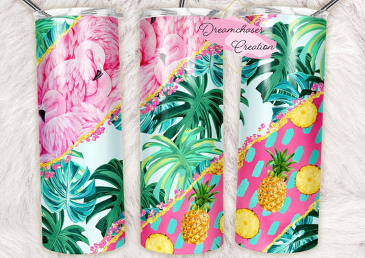 Flamingo Pineapple 20oz Tumbler