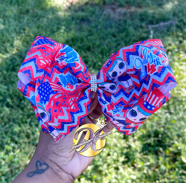 4th of July Dolls HairBow