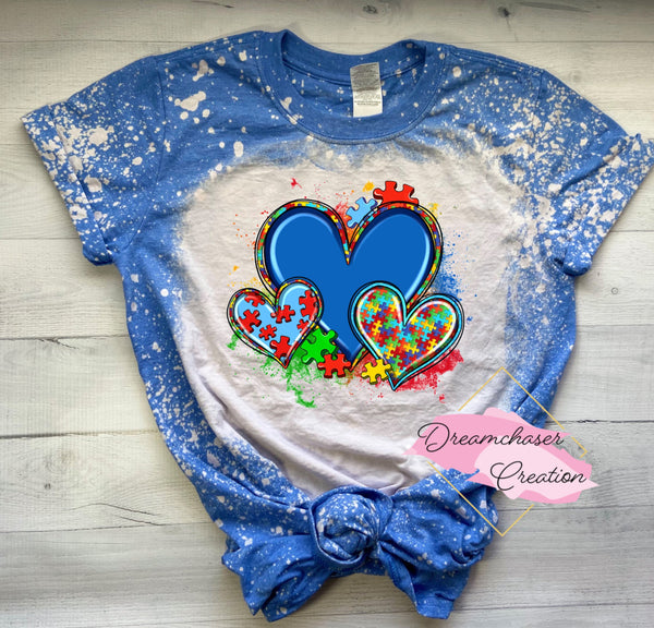 Bleached Autism Hearts Shirt