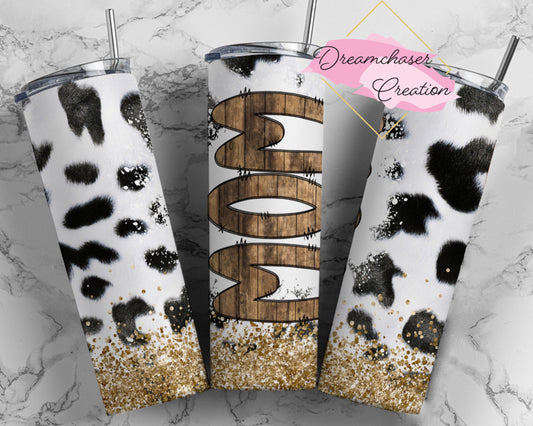 Mama Cow Print Tumbler