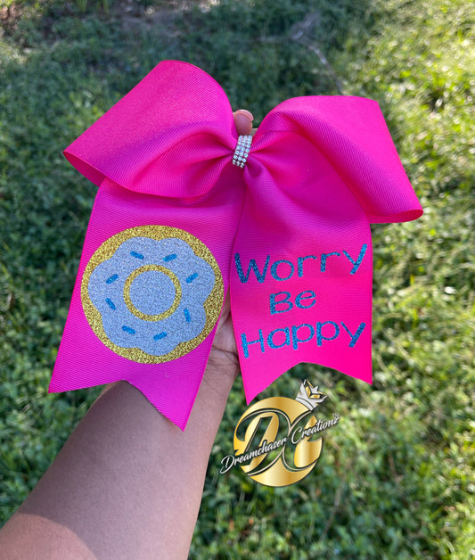 Donut Worry Cheer Bow