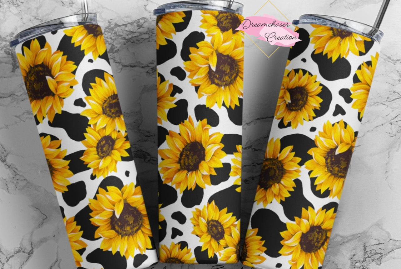 Sunflower Cow 20oz Tumbler