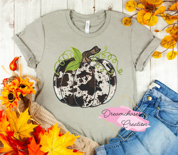 Cow Print Pumpkin Shirt