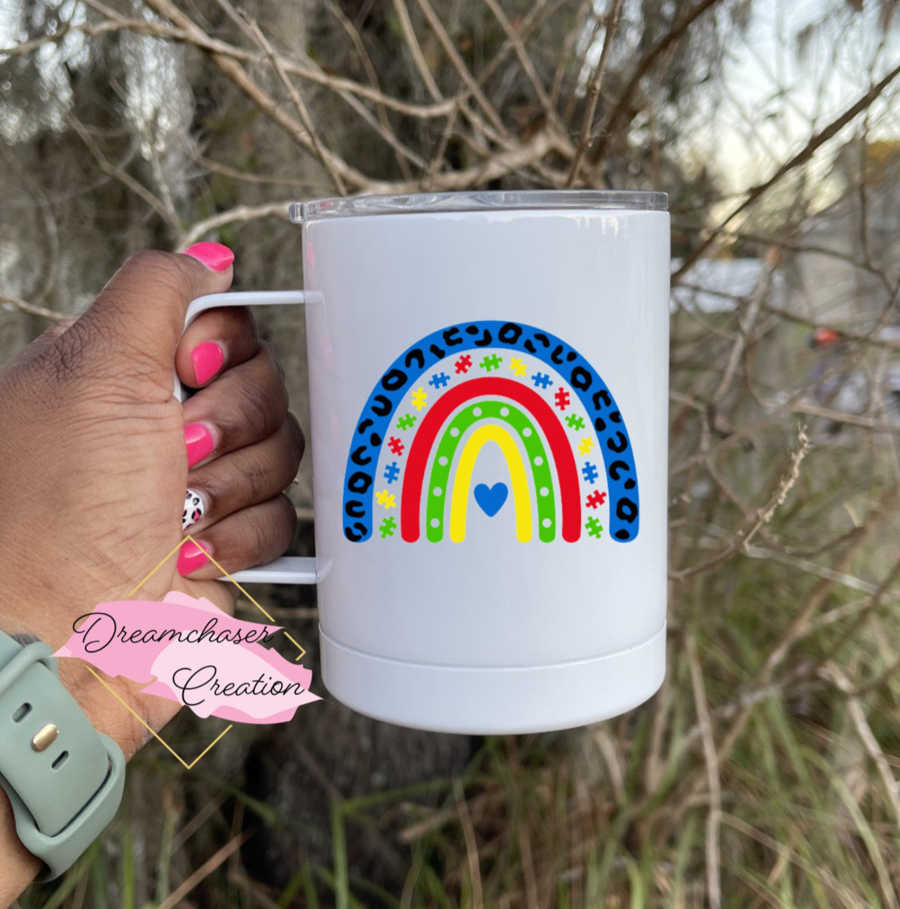 Autism Rainbow Travel Mug