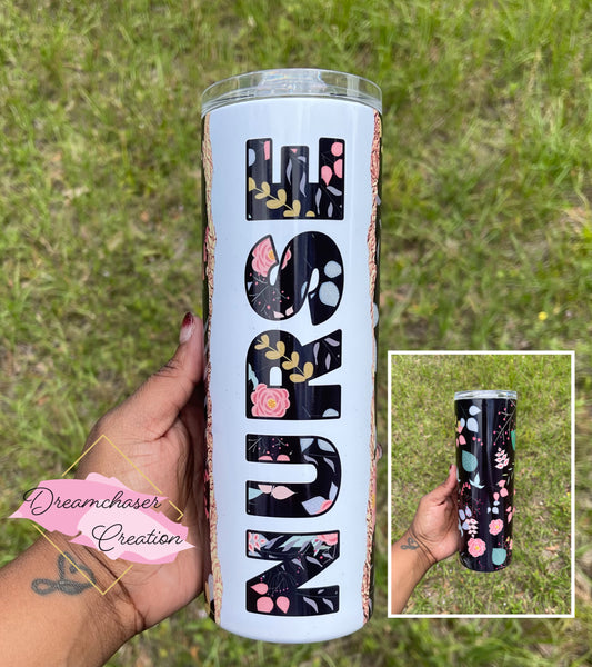 Nurse Floral 20oz Tumbler