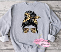 Leopard Top Bun Sweatshirt