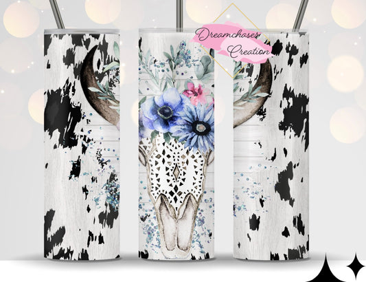 Floral Cow 20oz Tumbler